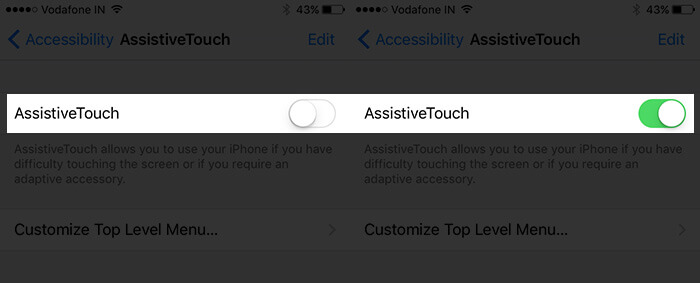 Enable Assistive Touch on iPhone