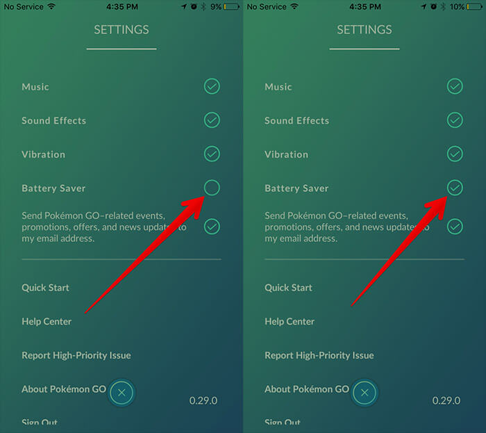 Turn On Battery Saver in Pokemon on iPhone