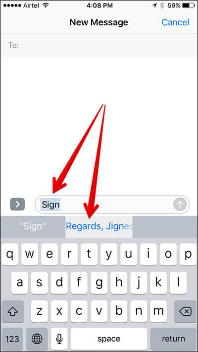 Use Signature in Message App on iPhone