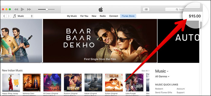 Check App Store Account Balance from iTunes on Mac and Windows PC