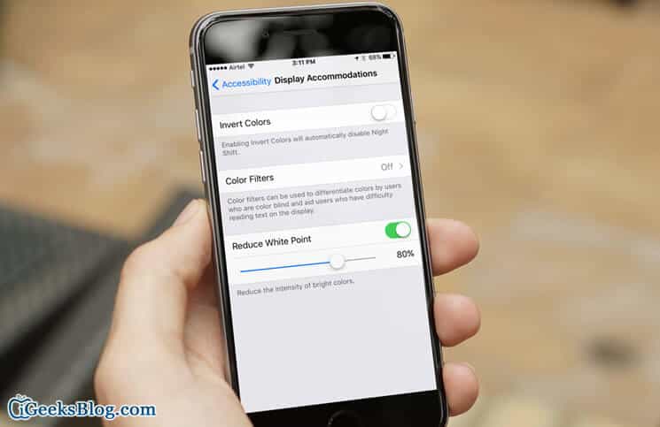 How to Reduce White Point in iOS 10 on iPhone and iPad