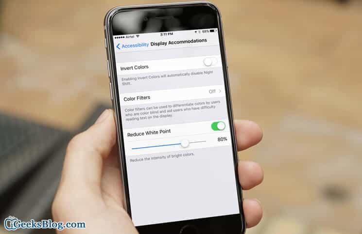 How to “Reduce White Point” in iOS 10 on iPhone or iPad