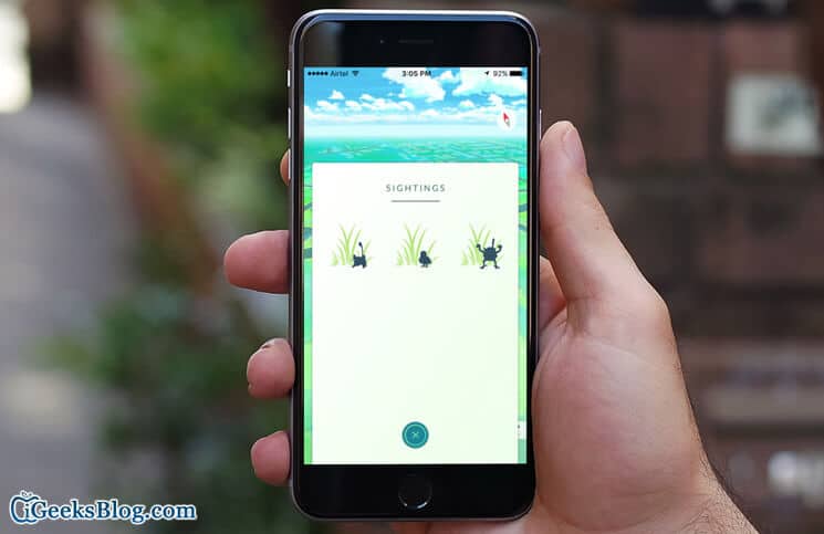 How to Track and Find Nearby Pokémon with Sightings Screen in Pokémon Go on iPhone