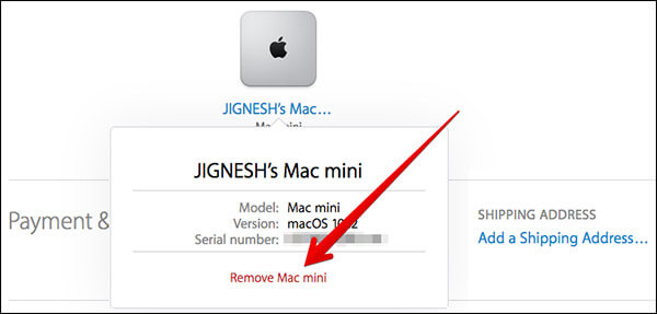 Click on Remove Mac in AppleID Website