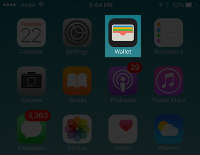 Open Wallet App on iPhone