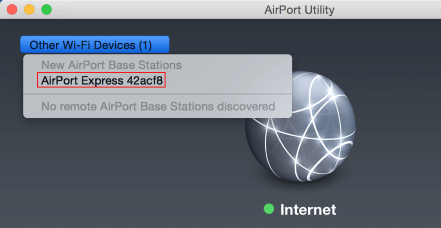 Select Other Wi-Fi Devices on the top left of AirPort Utility