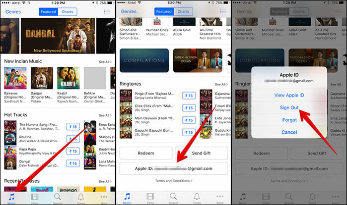 Sign Out from iTunes Store on iPhone