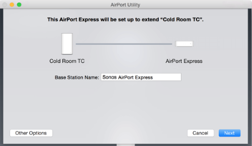 Type in a name for the AirPort Express under Base Station Name