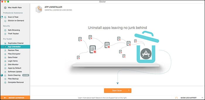 App Uninstaller Feature of iDoctor for Mac