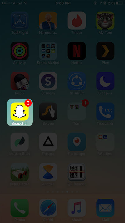 Open Snapchat on iPhone