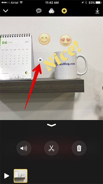 Delete Emoji or Overlay from Clips App on iPhone