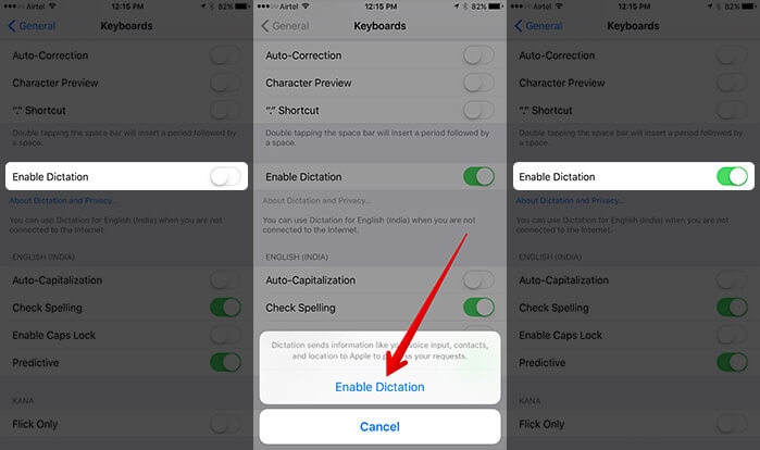 Enable Dictation for Keyboard on iPhone