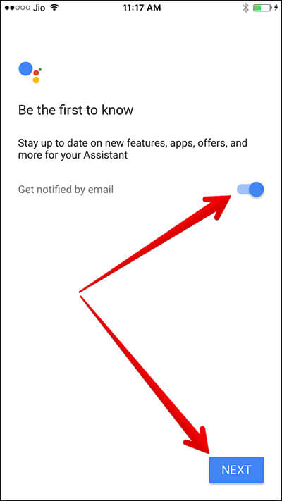 Enable Notification for New Feature in Google Assistant on iPhone