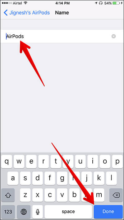Rename AirPods as AirPods on iPhone