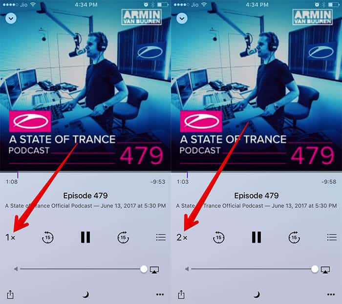 Increase Podcast Playback Speed on iPhone