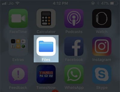 Launch Files App on iPhone in iOS 11