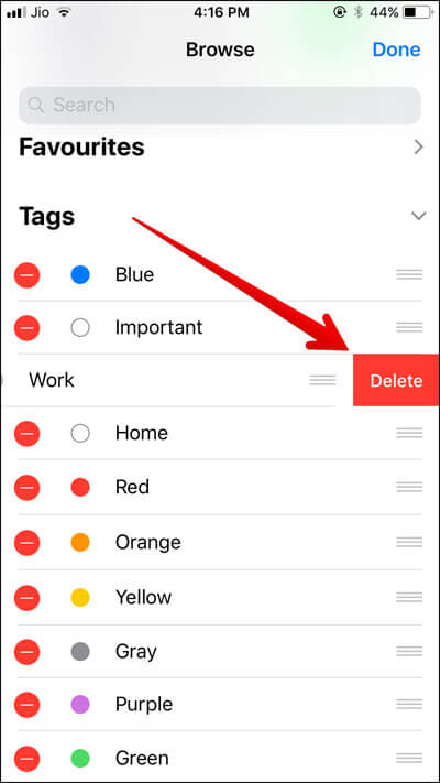 Tap on Delete Button in iOS 11