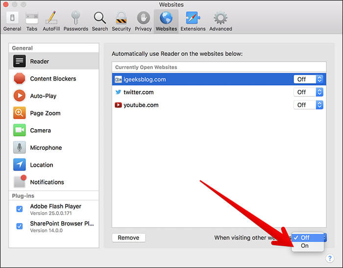 Enable Reader Mode in macOS High Sierra on Mac