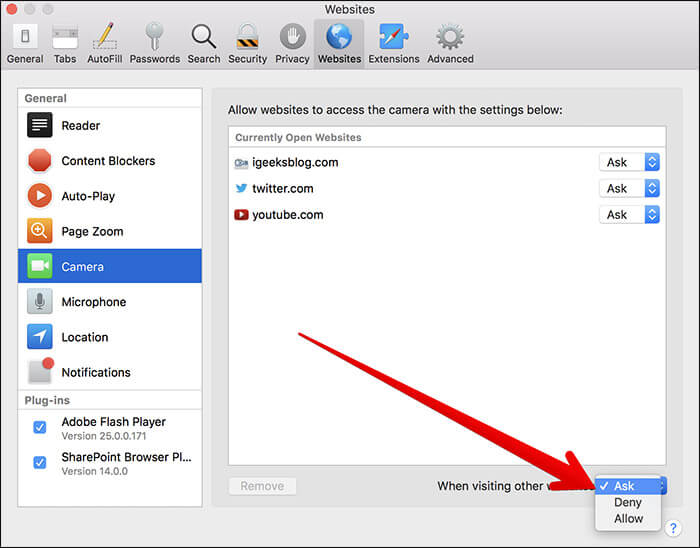 Enable website to use camera for safari in macos high sierra Enable Website to Use Camera for Safari in macOS High Sierra