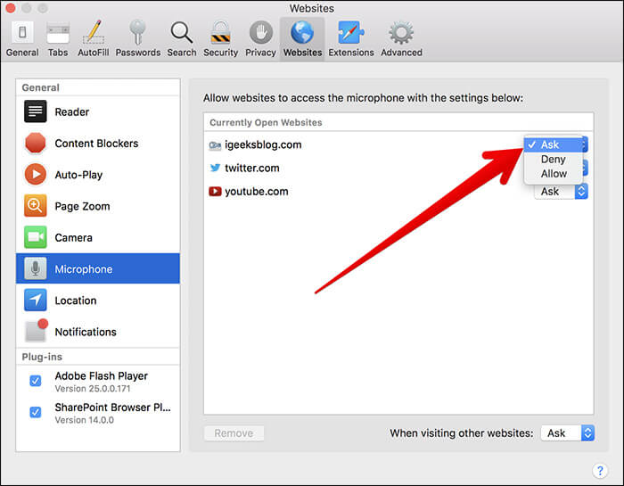 Grant microphone access to safari on mac Grant Microphone Access to Safari on Mac