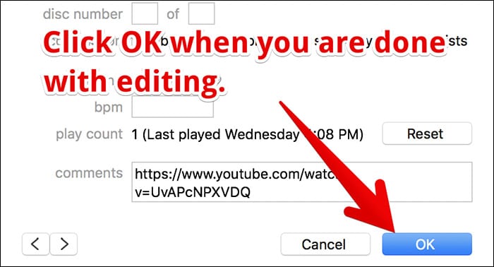 Change Metadata of Song in iTunes on Mac or Windows PC