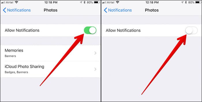 Turn off Notifications from All Shared Photo Streams on iPhone and iPad