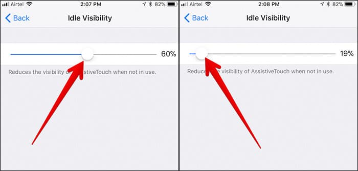 Reduce Visibility of AssistiveTouch on iPhone in iOS 11