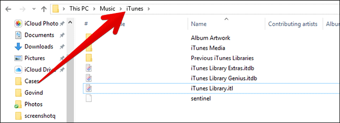 Find iTunes Library.itl File on Windows PC