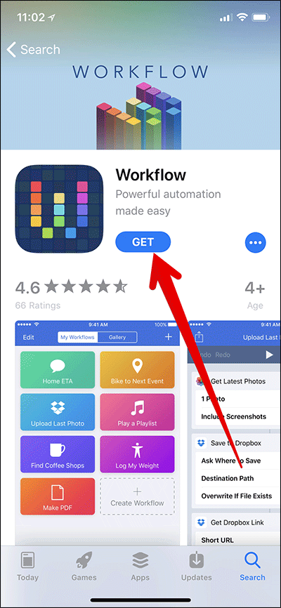 Download Workflow App on iPhone or iPad
