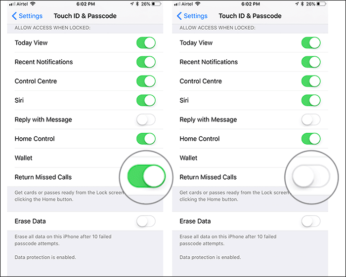 Protect Missed Calls on iPhone Lock Screen in iOS 11