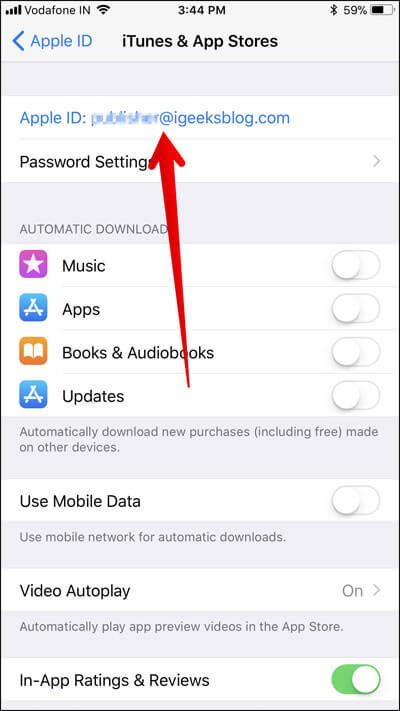 Tap on your Apple ID in iOS 11