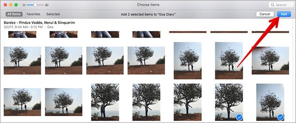 Add Photos for Photos Album in Mac Photos App