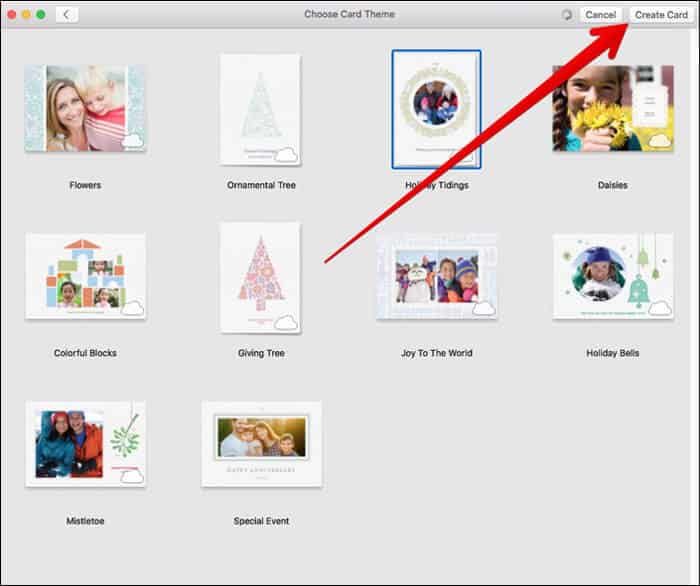 Create Card Using Photos App on Mac