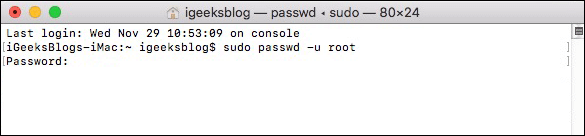 Enter Mac System Password using Terminal