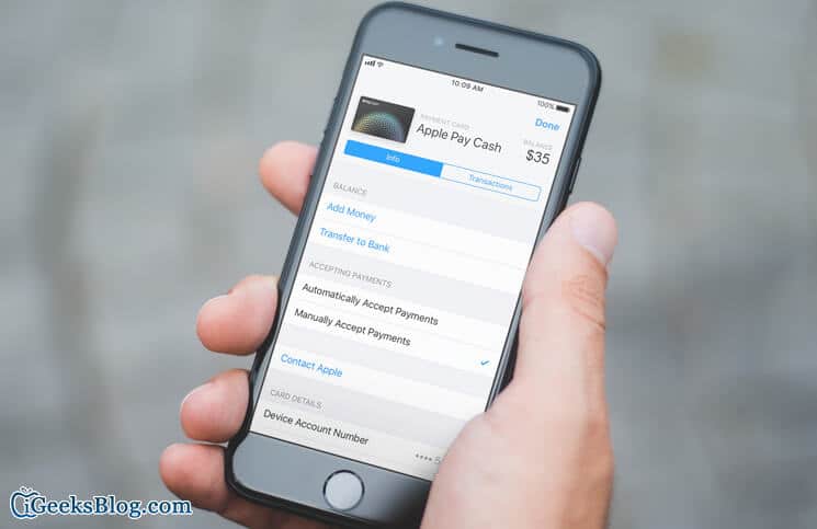 How to manually accept apple pay cash on iphone and ipad