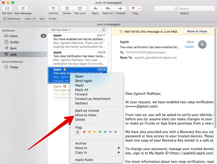 How to Move Email from Junk to Inbox in Mail for Mac - 35