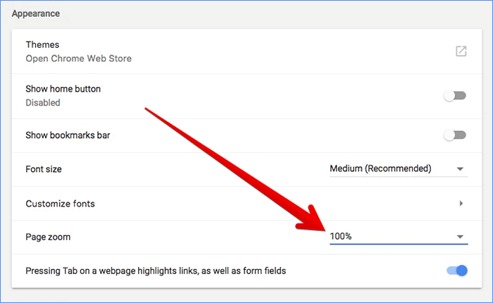 Adjust Page Zoom Level for Webpages in Chrome