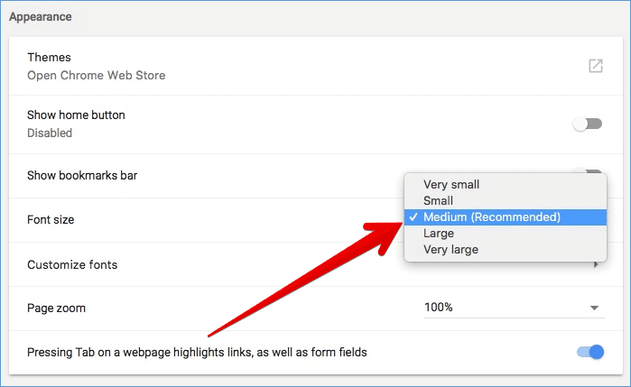Change the Font Size in Chrome on Mac or Windows PC