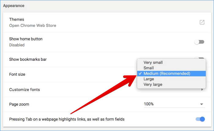 Change the Font Size in Chrome on Mac or Windows PC