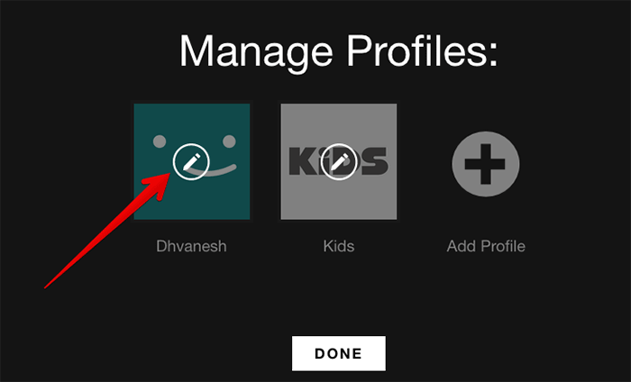 Click on Pencil Icon in Netflix on Mac or Windows PC