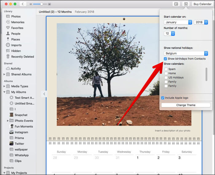 How to Create A Custom Calendar In Photos app on Mac - 2
