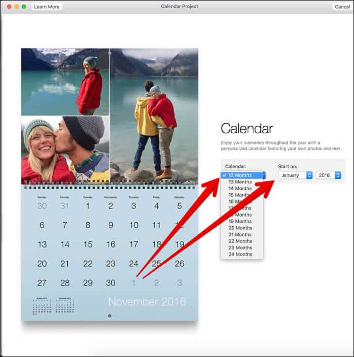 Click on month length and Select Month, Year on Mac Photos App