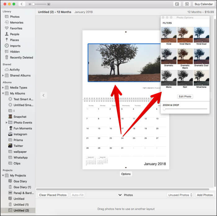 Double-click a photo to edit on Mac Photos App