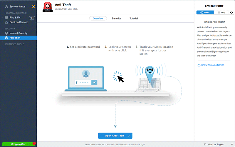 Protection feature of MacKeeper for Mac