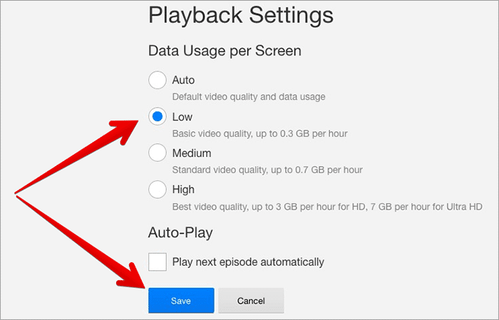 Save Mobile Data in Netflix on iPhone or iPad