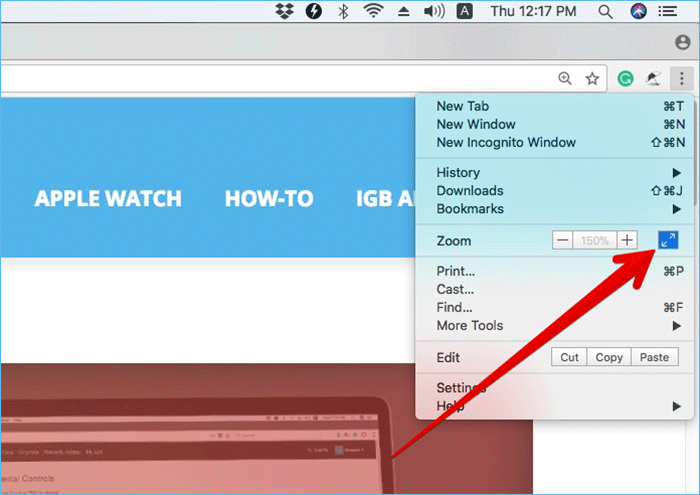 Use Full-screen in Chrome on Mac or Windows PC
