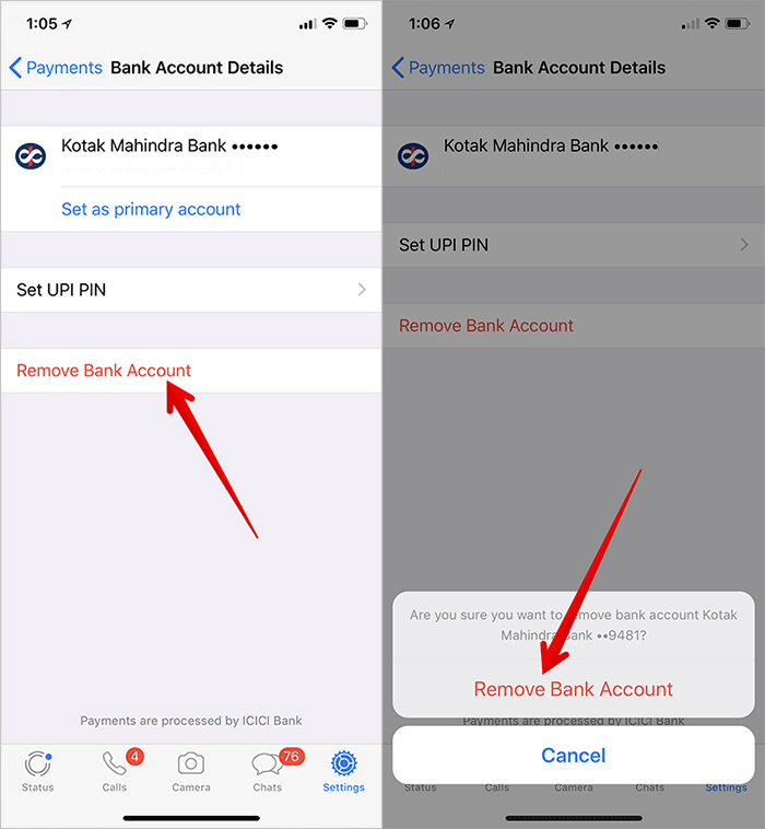 Change or Remove WhatsApp Payment Bank Account on iPhone - 17