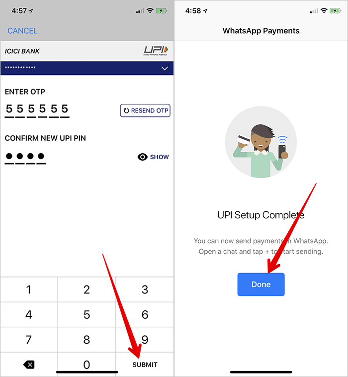 Set up WhatsApp Payment on iPhone