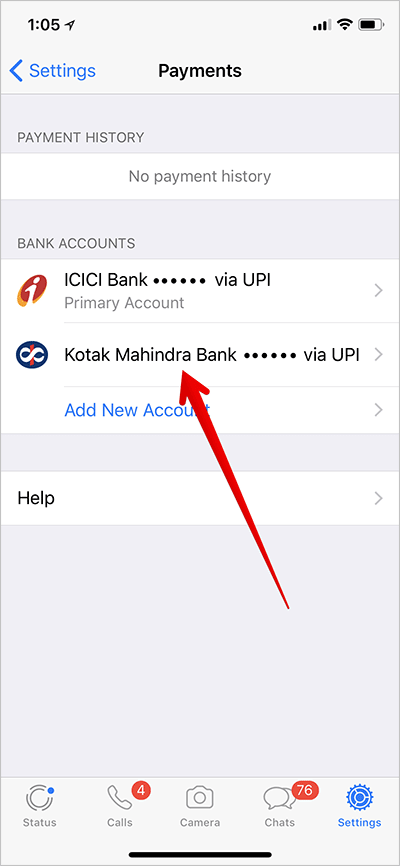 Change or Remove WhatsApp Payment Bank Account on iPhone - 69
