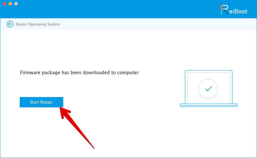 Click on Start Repair in ReiBoot on Mac or Windows PC